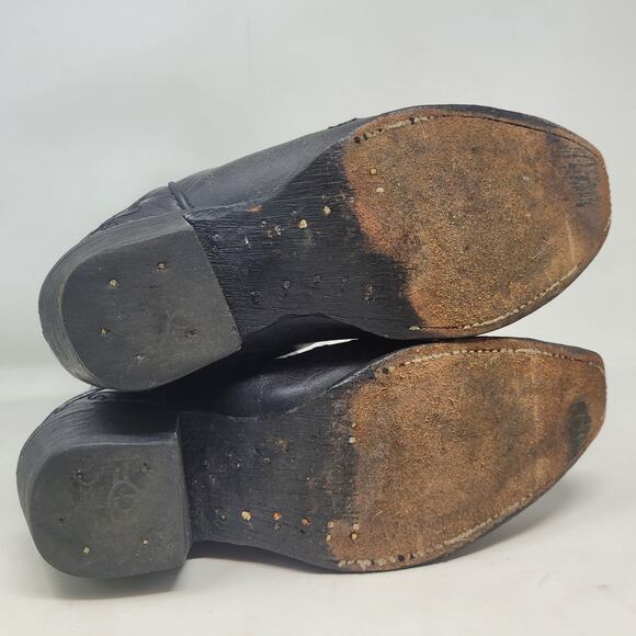 Circle G Boots Women 7.5W Black Embroidered Cross Western Snip Toe Cowgirl Rodeo - Picture 14 of 14